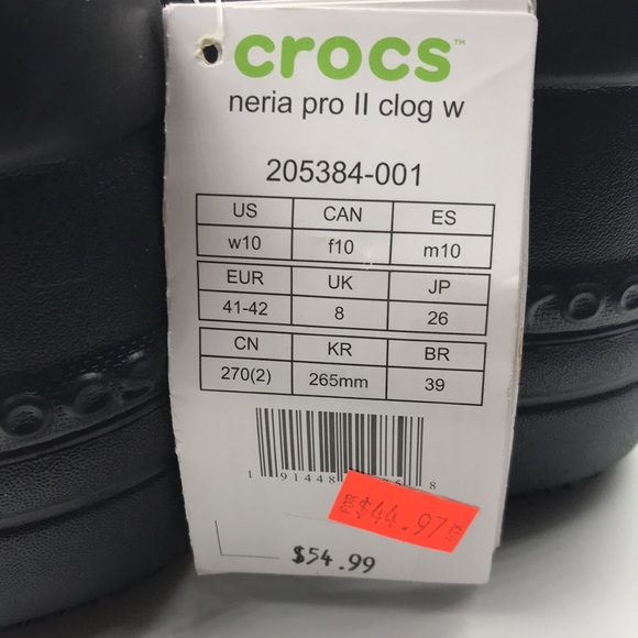 Oil and Water Slip Resistance Crocs Black Women’s - Picture 4 of 6